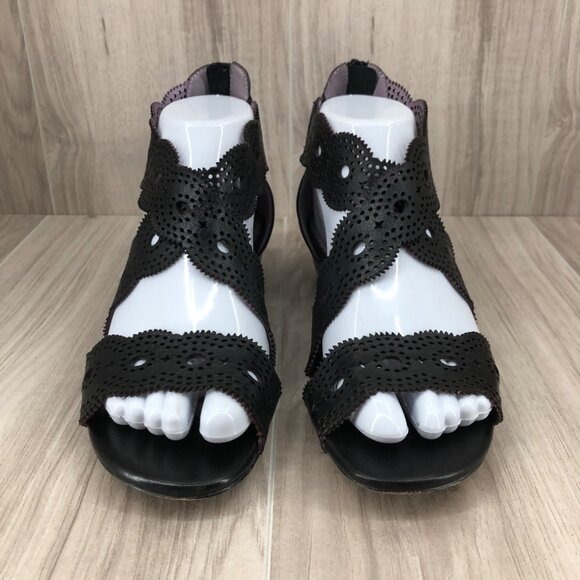 Everybody by BZ Moda Sandals Womens EU 37 Black Leather Back Zip Shoes - Picture 7 of 12